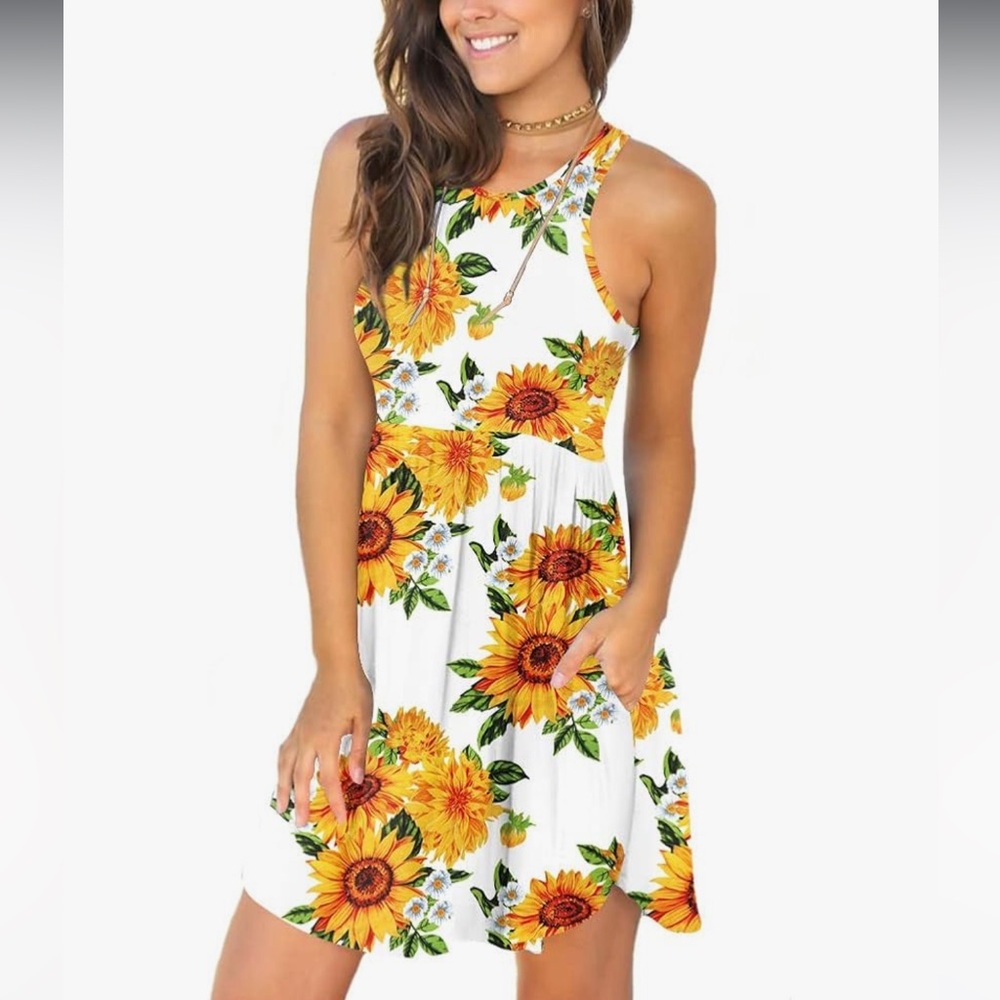 LONGYUAN Sundress Hawaiian Dresses for Women 2025 Summer Tank Dress w/Pockets 🌼